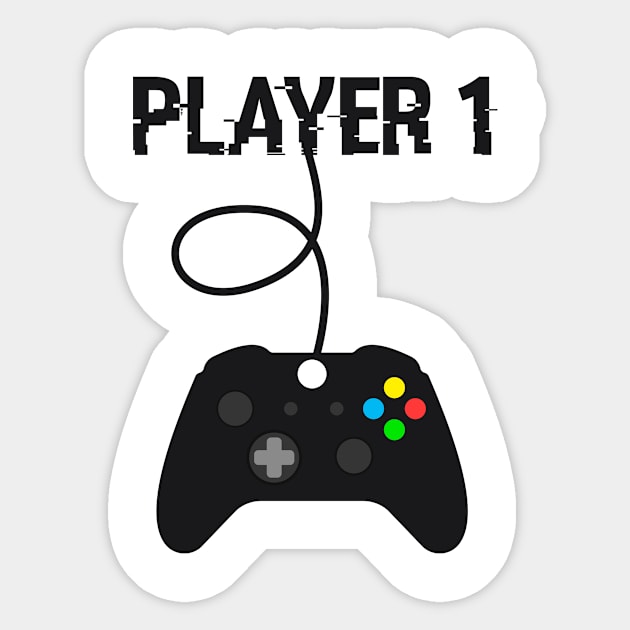 Player 1 Sticker by hoopoe
